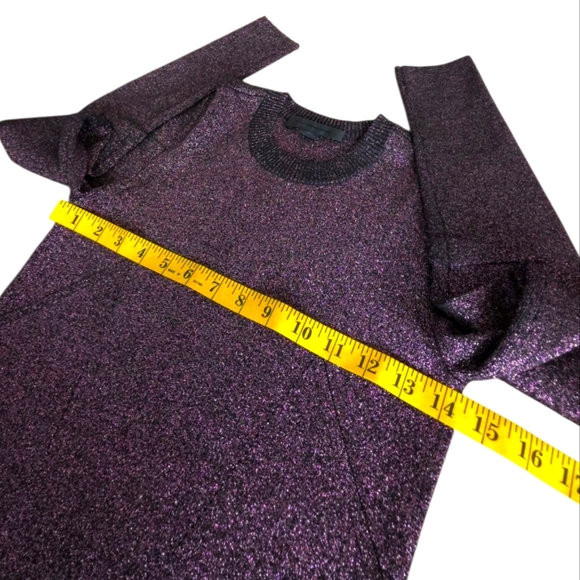 Alexander Wang Metallic Plum Shimmer Knit Sweater Size Small NWOT - Picture 8 of 16
